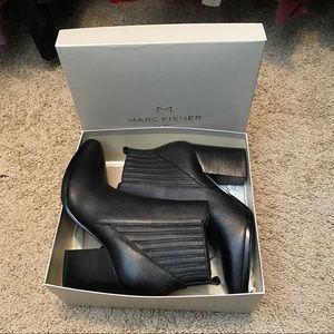 NWT Marc Fisher Alva black leather booties | sz 9 | in box